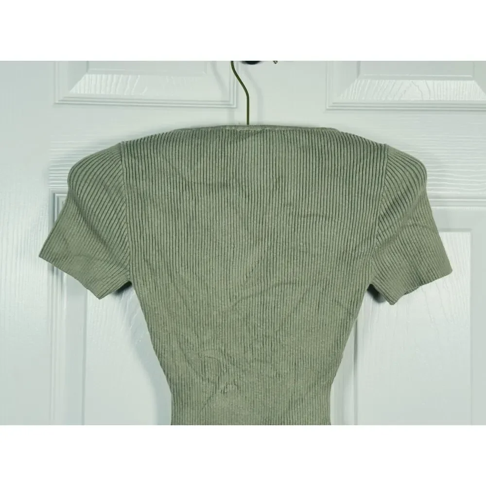 Abercrombie & Fitch Sweetheart Corset Bodysuit Size XS Sage Green Romantic Sexy
